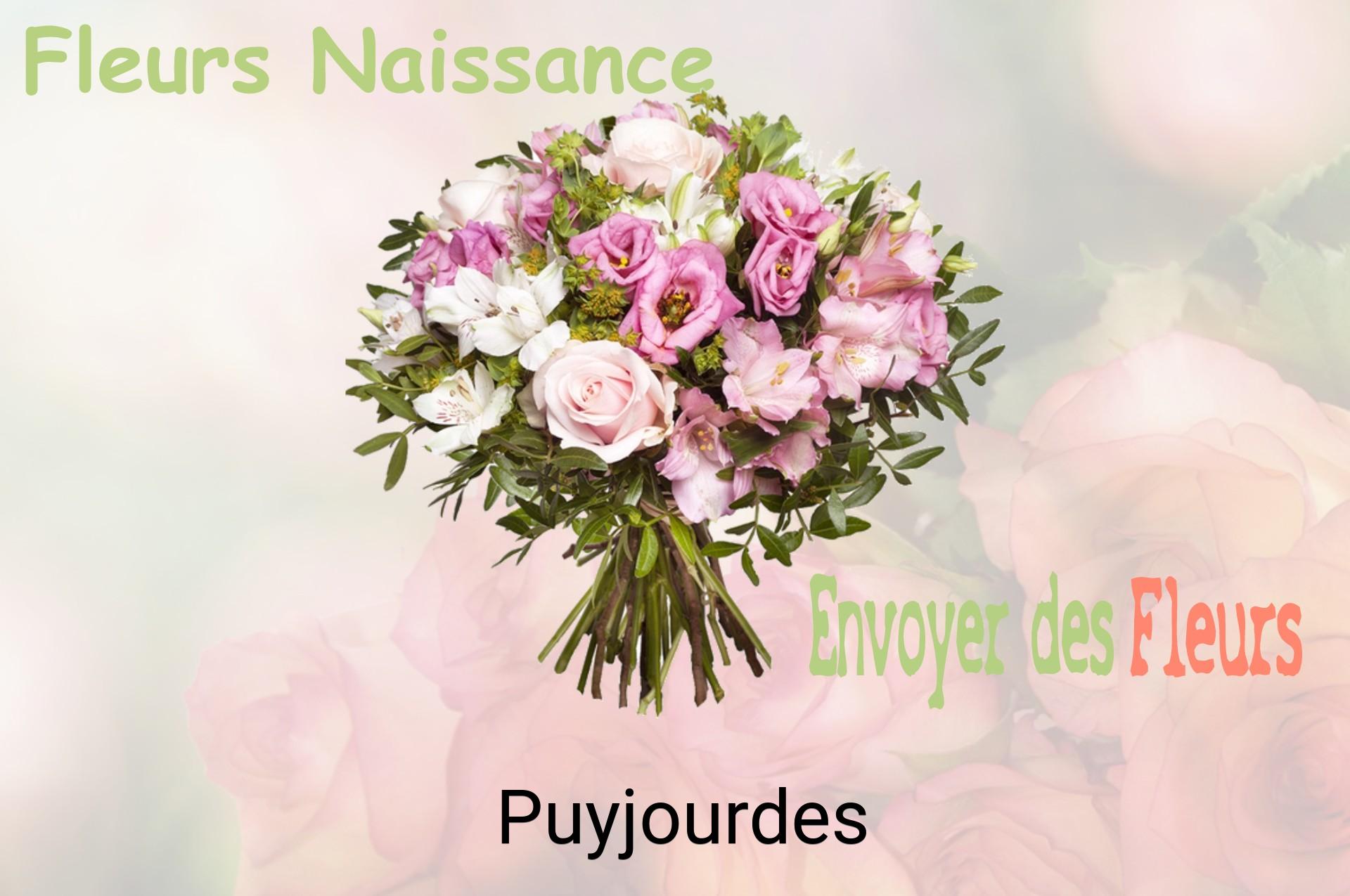 Bouquet de fleurs de naissance livré à Puyjourdes