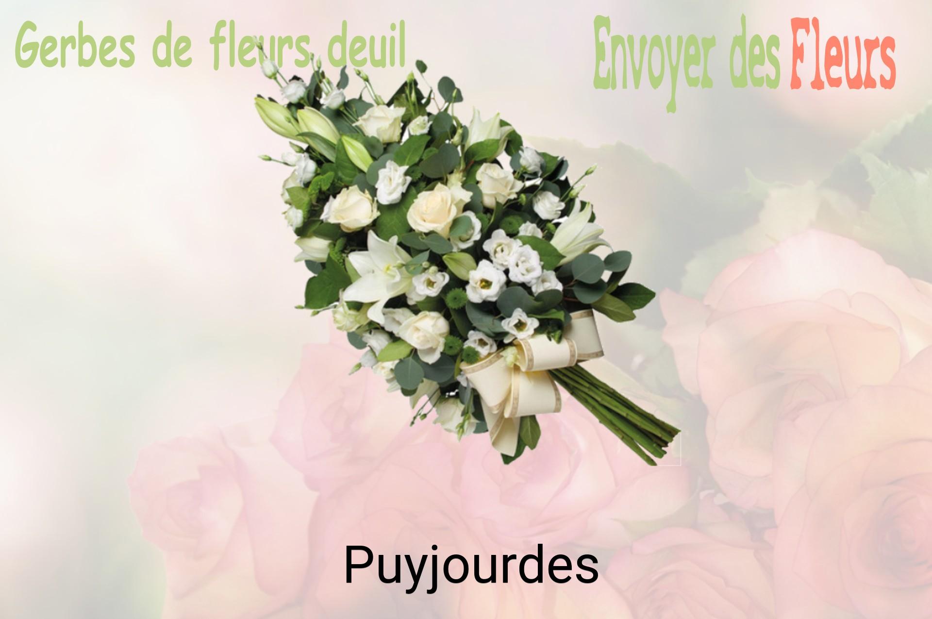 Gerbe de fleurs de deuil livrée à Puyjourdes